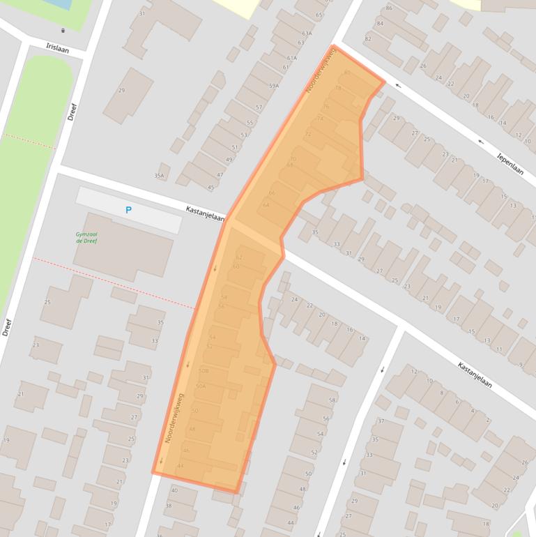 Kaart van postcodegebied 1943DL.