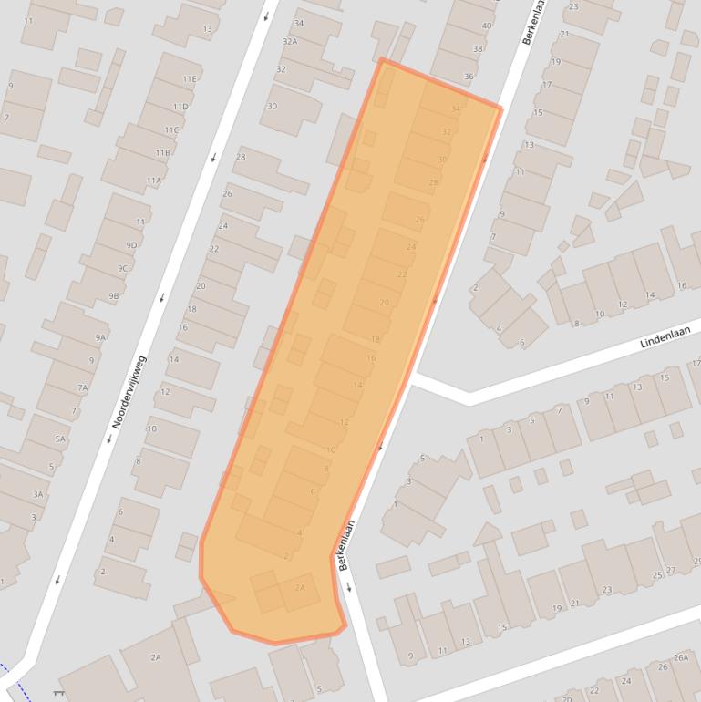 Kaart van postcodegebied 1943DS.