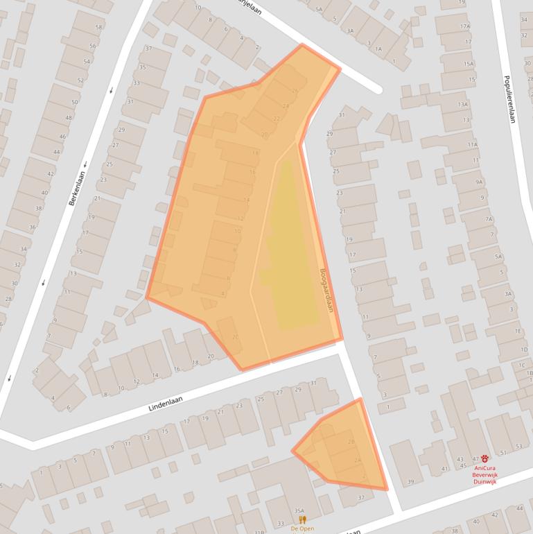 Kaart van postcodegebied 1943DZ.