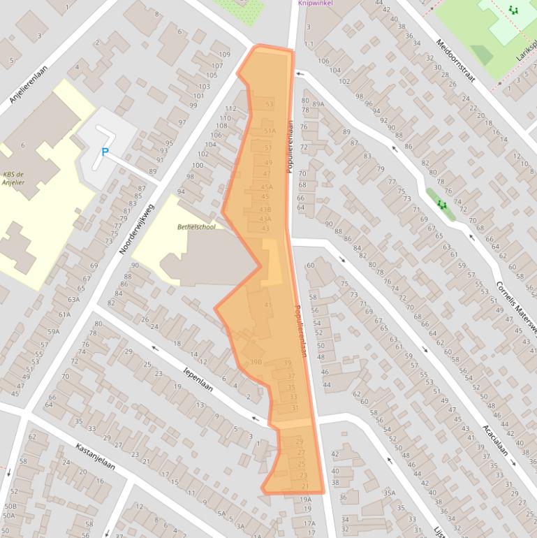 Kaart van postcodegebied 1943GE.