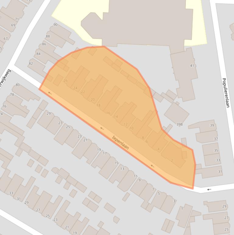 Kaart van postcodegebied 1943GK.