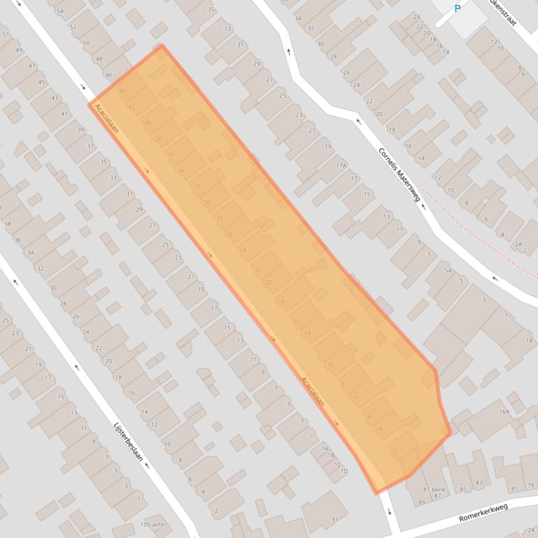 Kaart van postcodegebied 1943GS.