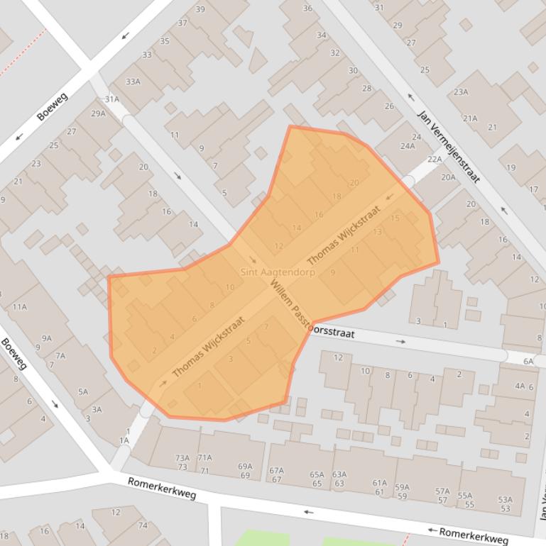 Kaart van postcodegebied 1943JP.