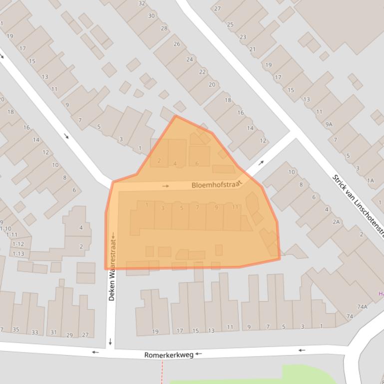 Kaart van postcodegebied 1943JZ.