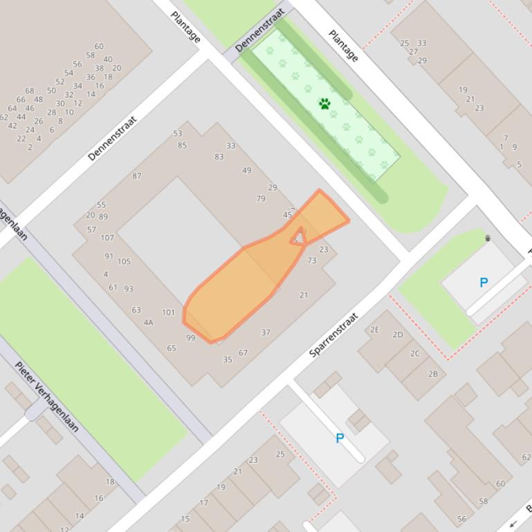 Kaart van postcodegebied 1943KG.