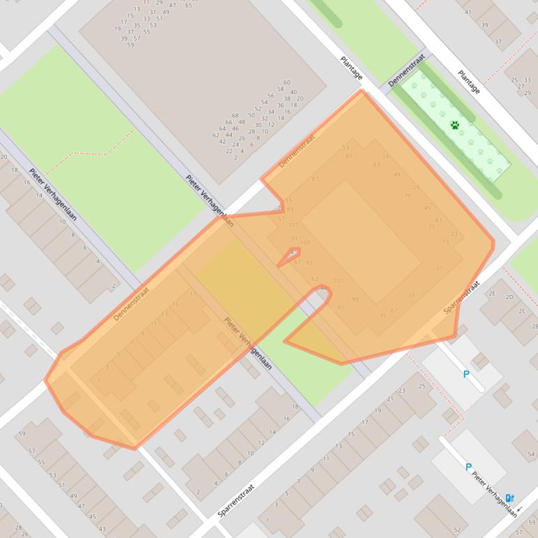 Kaart van postcodegebied 1943KH.