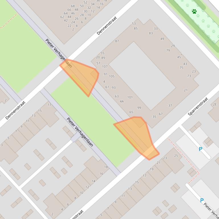 Kaart van postcodegebied 1943KJ.