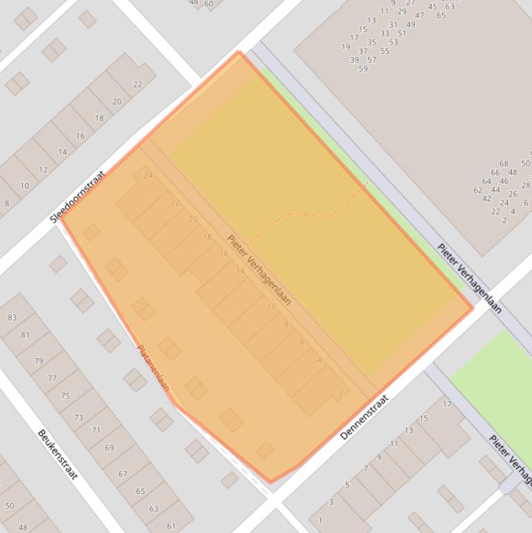 Kaart van postcodegebied 1943KM.