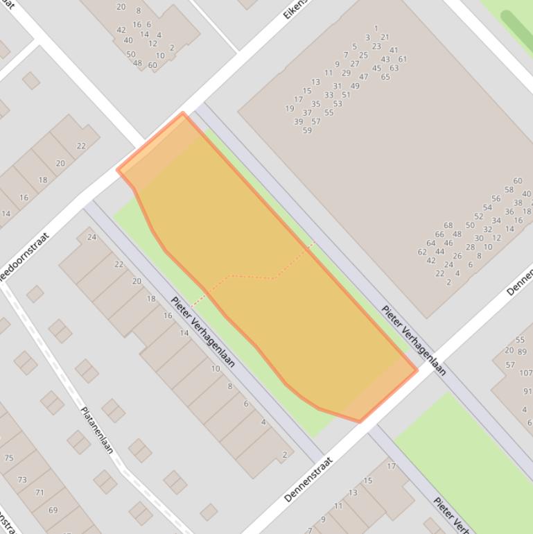 Kaart van postcodegebied 1943KP.