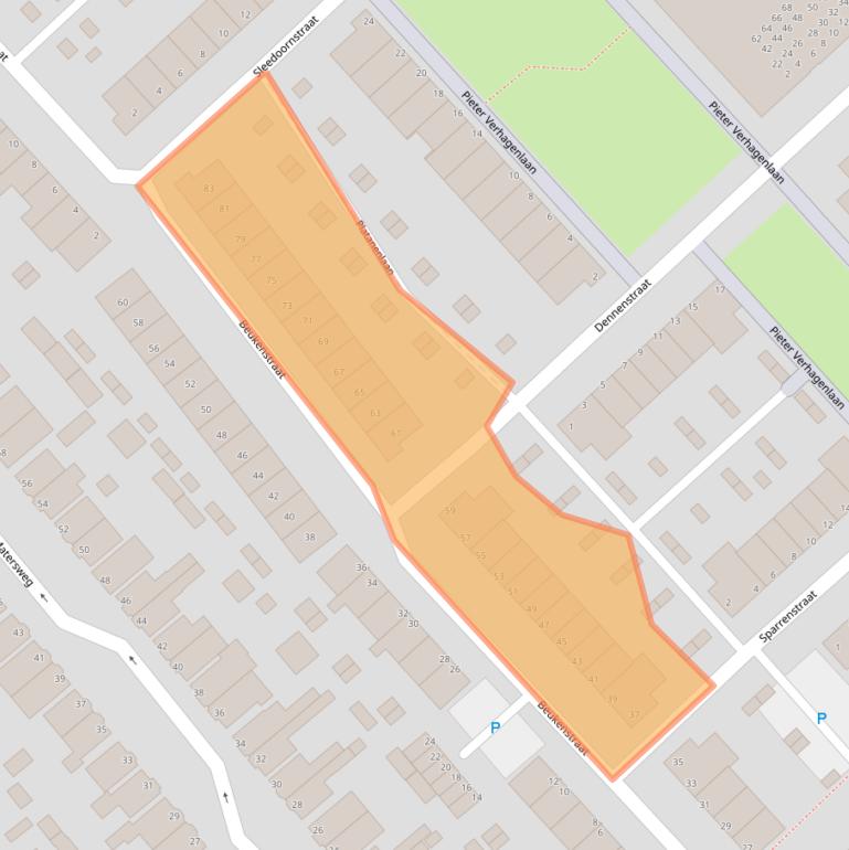 Kaart van postcodegebied 1943KV.