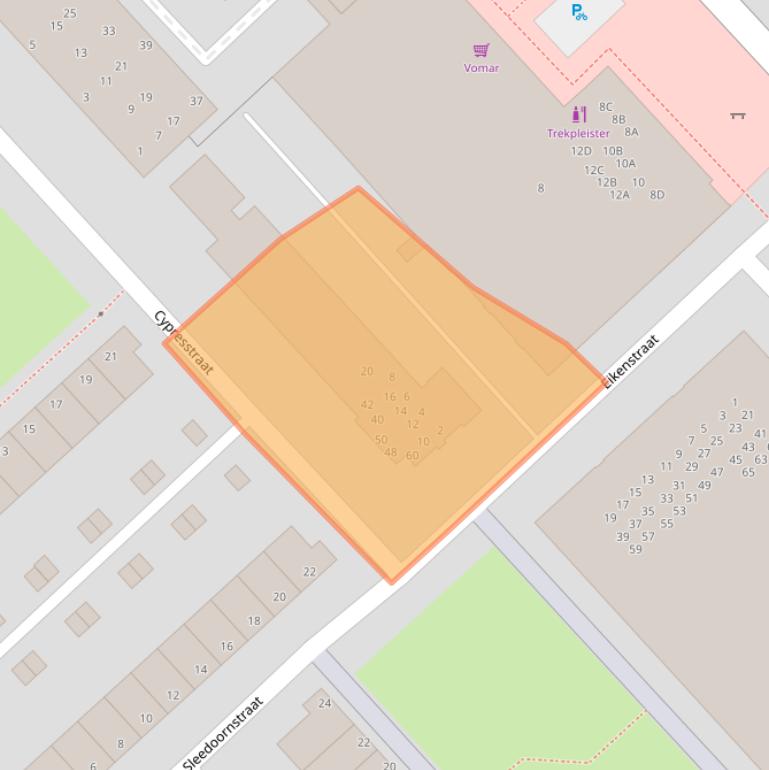 Kaart van postcodegebied 1943KZ.