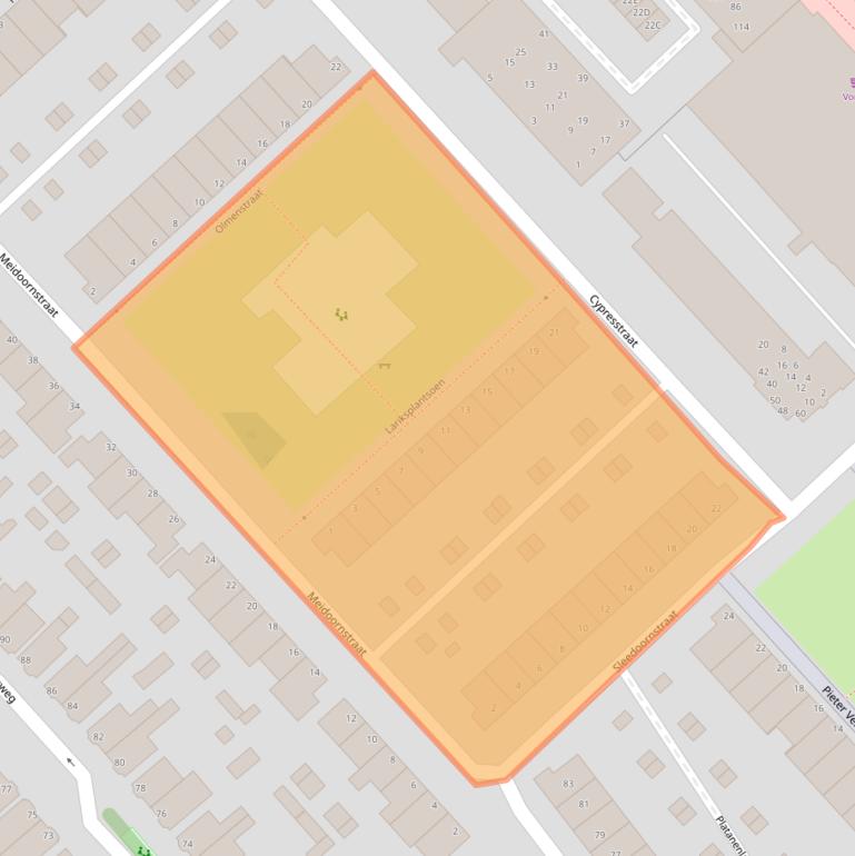 Kaart van postcodegebied 1943LC.