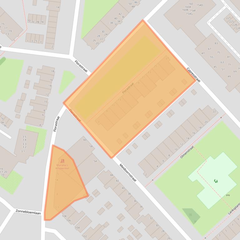 Kaart van postcodegebied 1943LE.