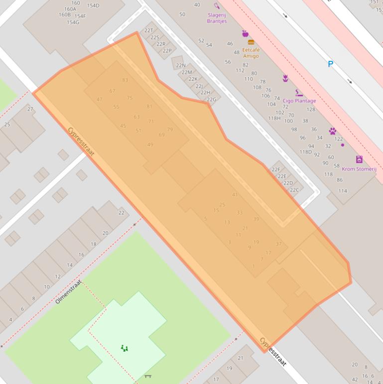 Kaart van postcodegebied 1943LV.