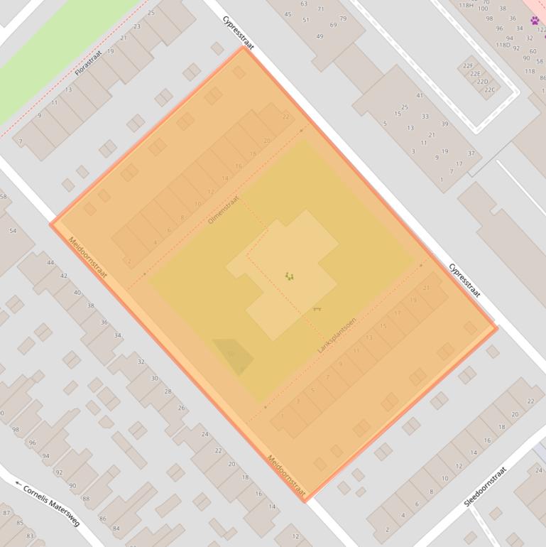 Kaart van postcodegebied 1943LZ.