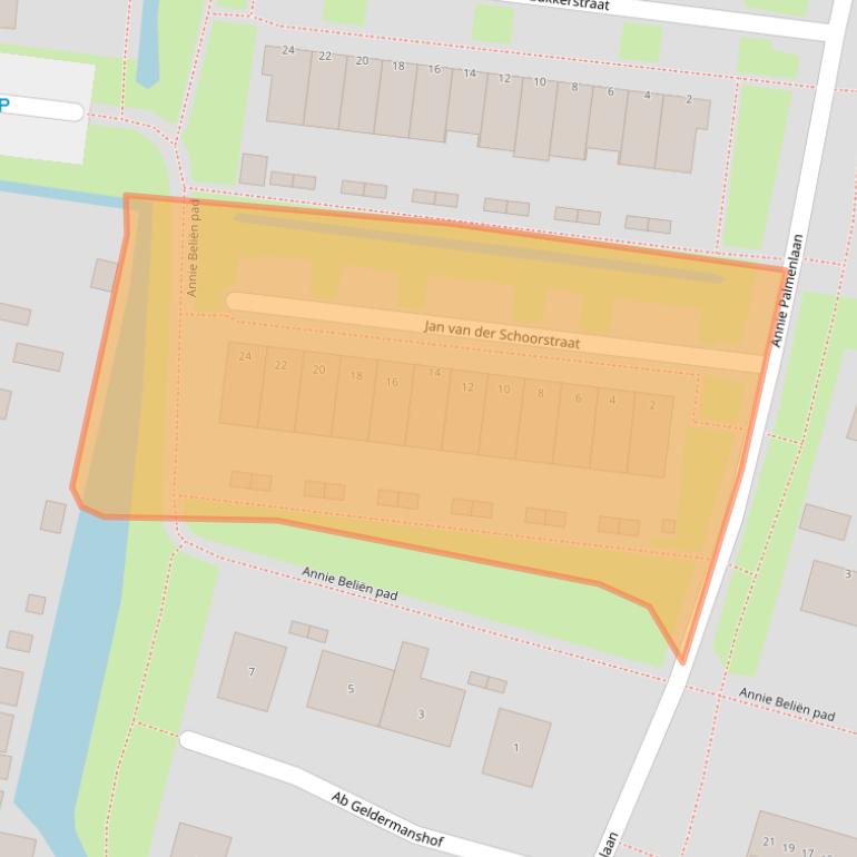 Kaart van postcodegebied 1943NC.