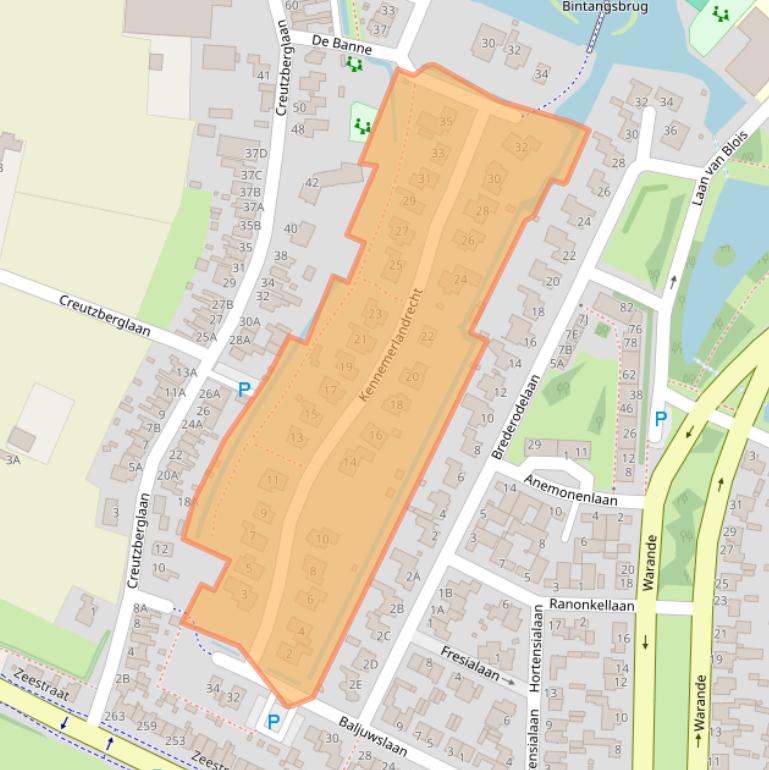 Kaart van postcodegebied 1943NN.