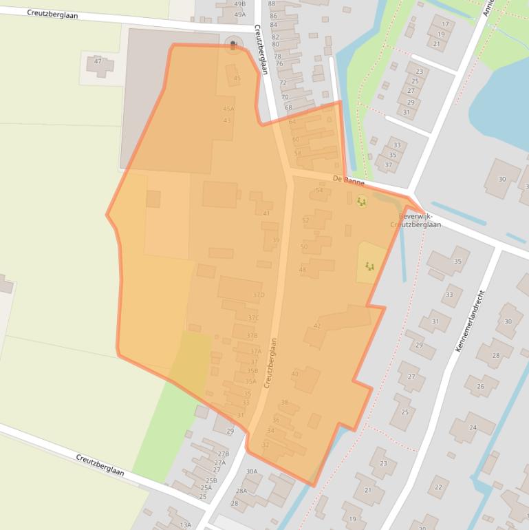 Kaart van postcodegebied 1943NS.