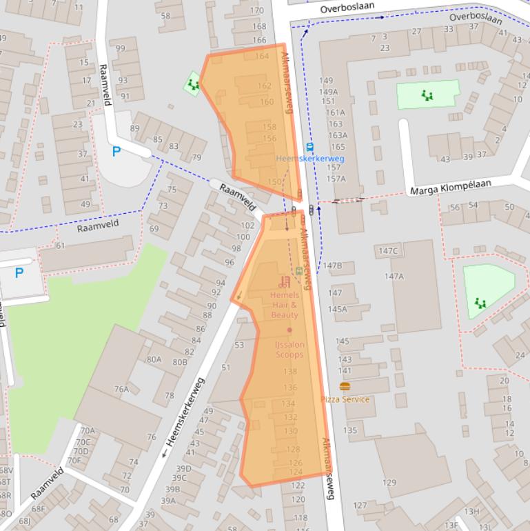 Kaart van postcodegebied 1944DS.