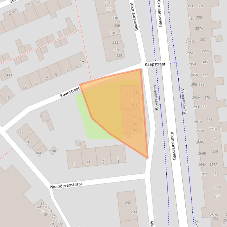 Kaart van postcodegebied 1944DX.