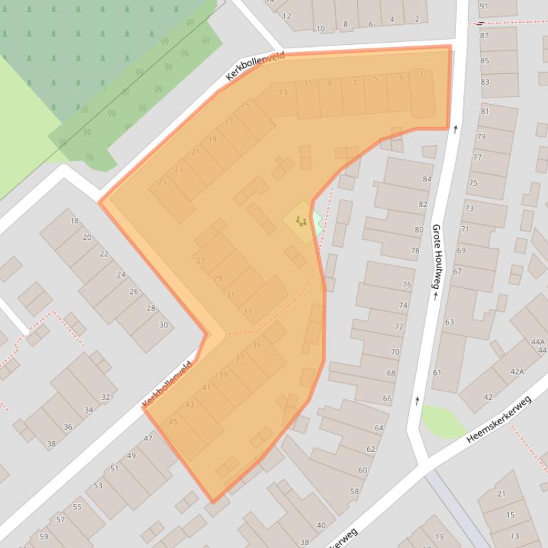 Kaart van postcodegebied 1944HK.