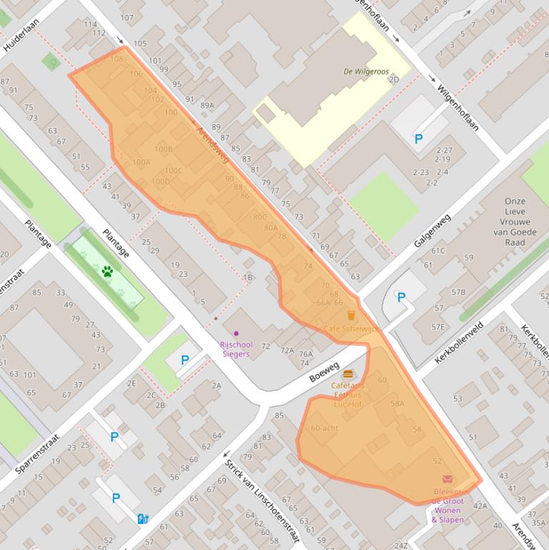 Kaart van postcodegebied 1944JG.