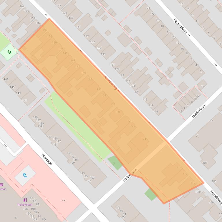 Kaart van postcodegebied 1944JH.