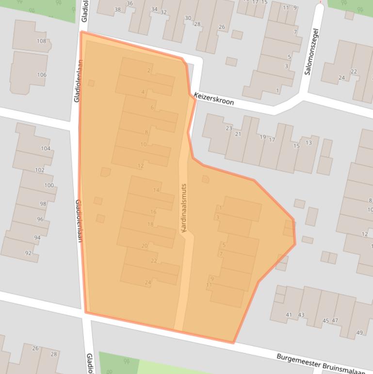 Kaart van postcodegebied 1944KK.