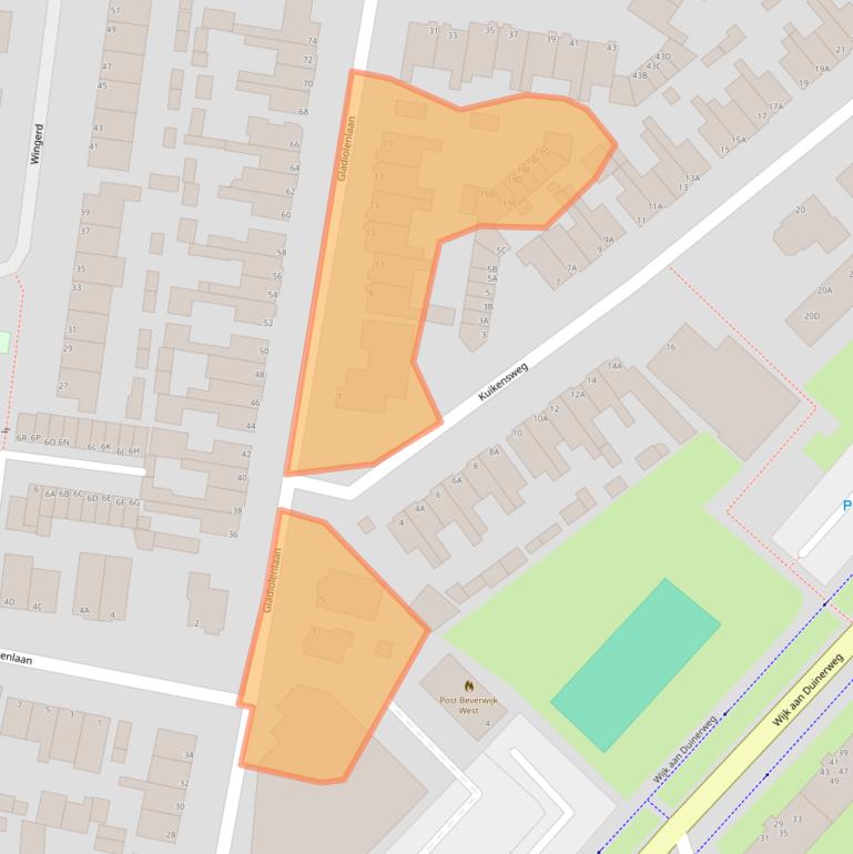 Kaart van postcodegebied 1944KT.