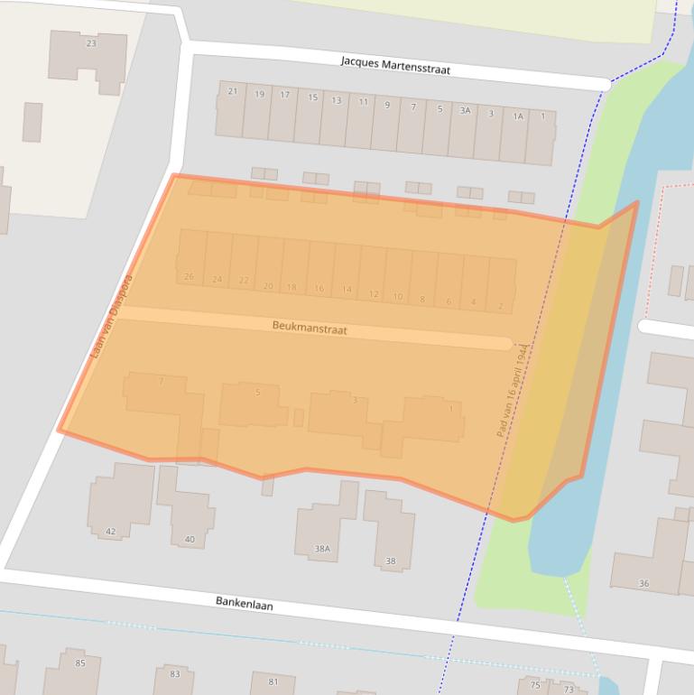 Kaart van postcodegebied 1944LN.