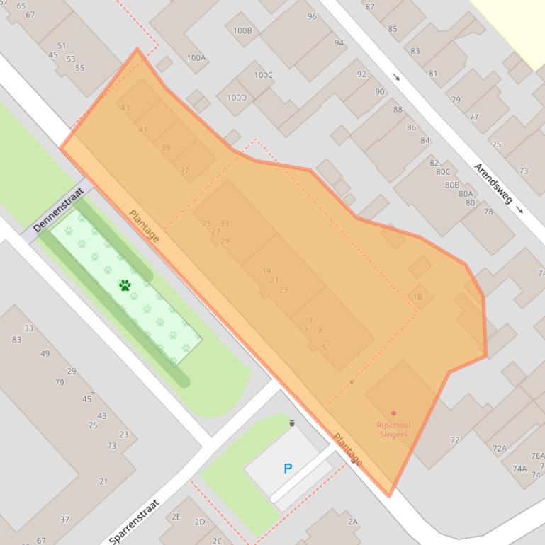 Kaart van postcodegebied 1944LS.