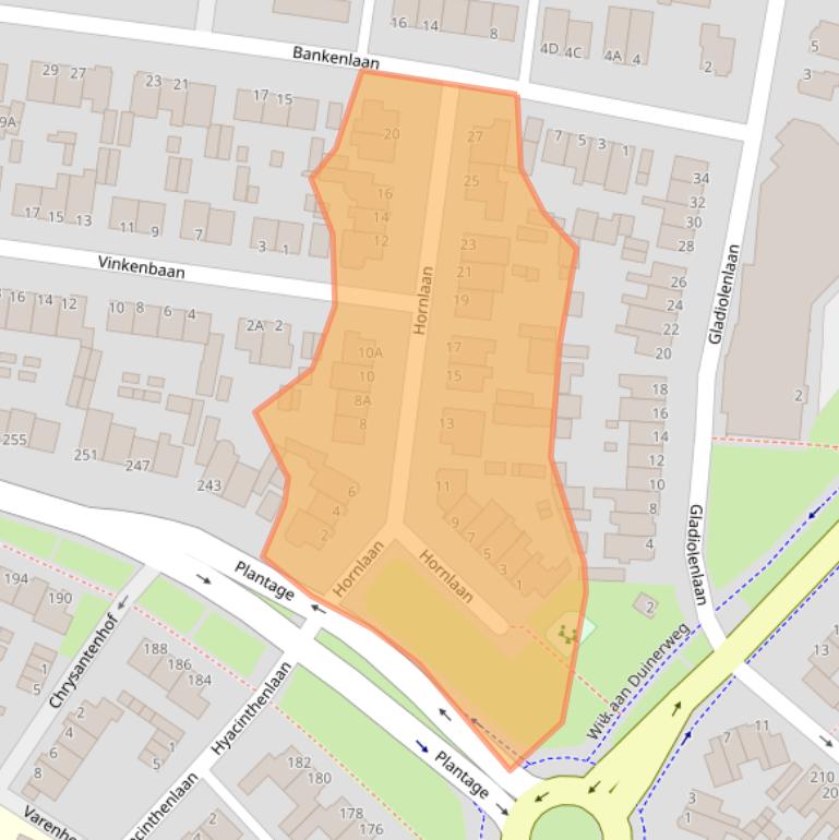 Kaart van postcodegebied 1944MC.