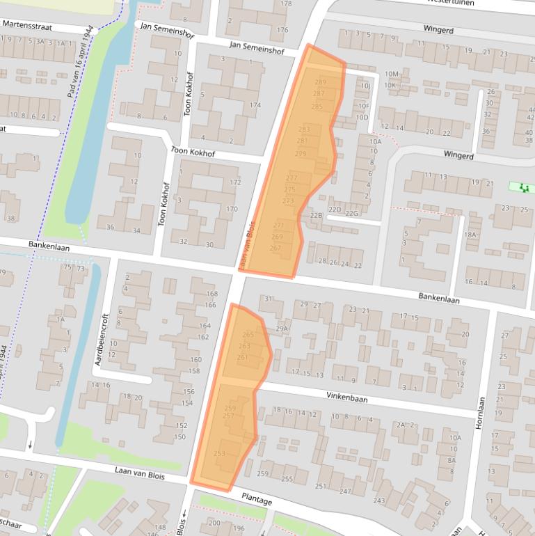 Kaart van postcodegebied 1944MJ.