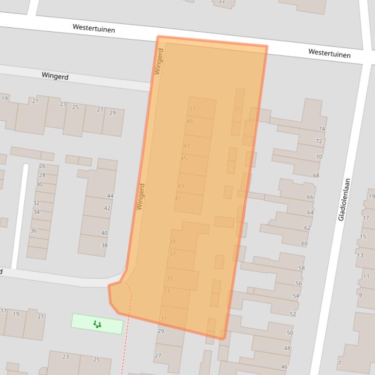 Kaart van postcodegebied 1944NB.