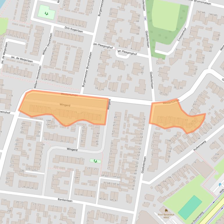 Kaart van postcodegebied 1944NG.