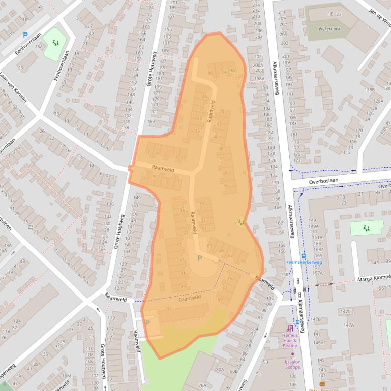 Kaart van postcodegebied 1944SK.