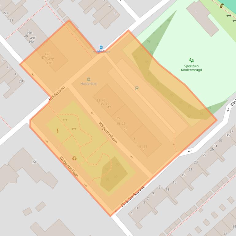 Kaart van postcodegebied 1944TA.