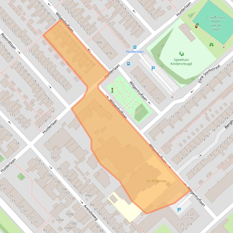 Kaart van postcodegebied 1944TD.