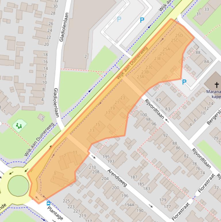 Kaart van postcodegebied 1944TN.