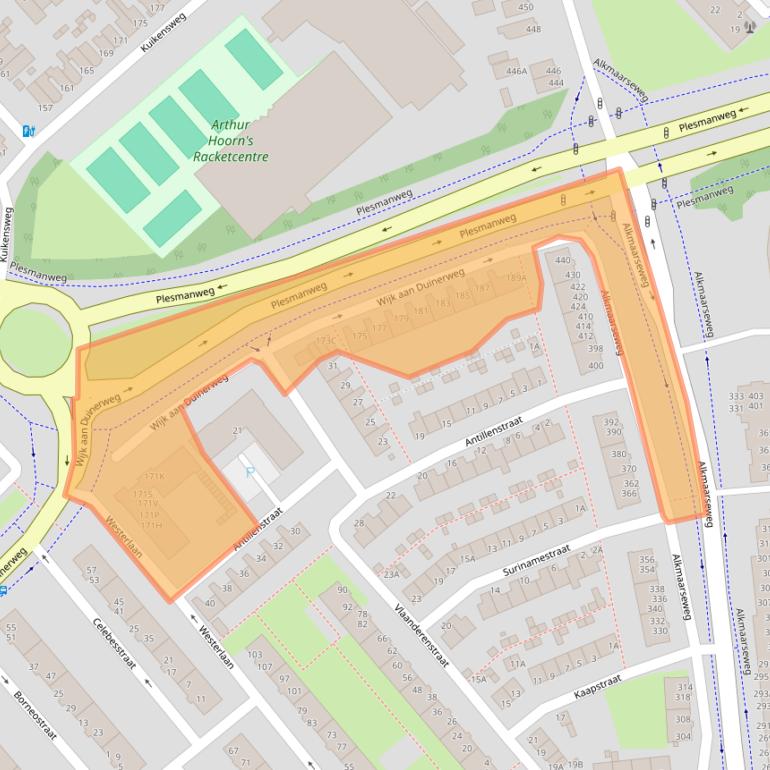 Kaart van postcodegebied 1944TT.