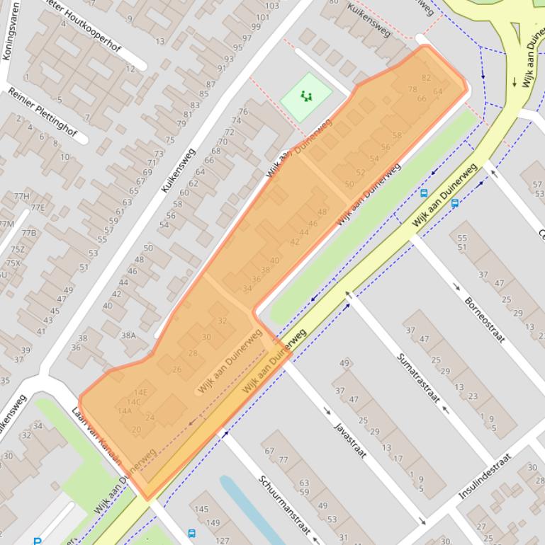 Kaart van postcodegebied 1944TW.