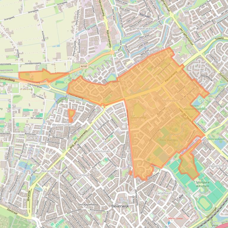 Kaart van postcodegebied 1945.