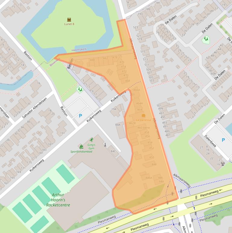 Kaart van postcodegebied 1945EC.