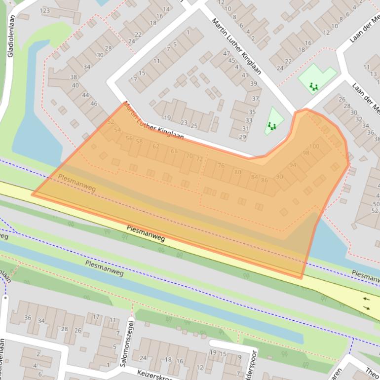 Kaart van postcodegebied 1945EG.