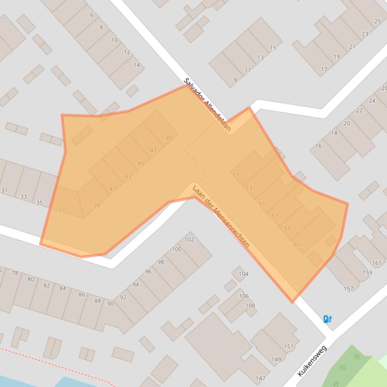 Kaart van postcodegebied 1945ES.