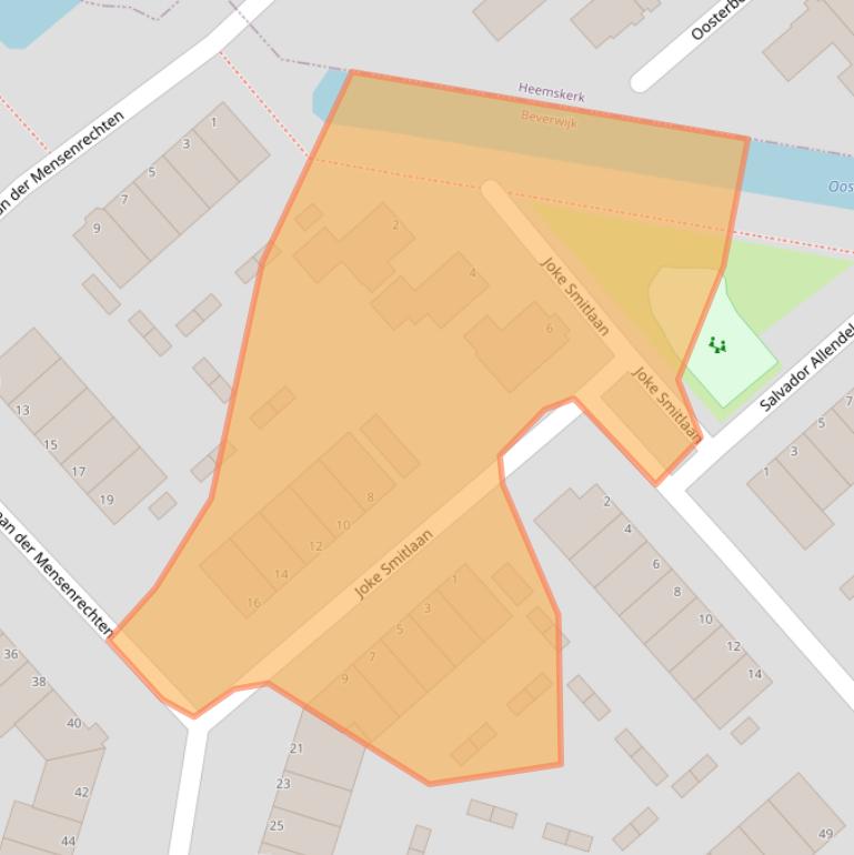 Kaart van postcodegebied 1945EZ.