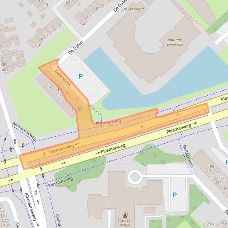 Kaart van postcodegebied 1945NA.