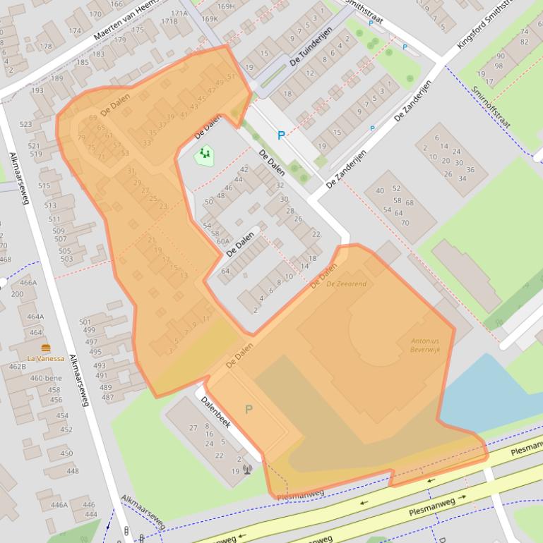 Kaart van postcodegebied 1945NC.