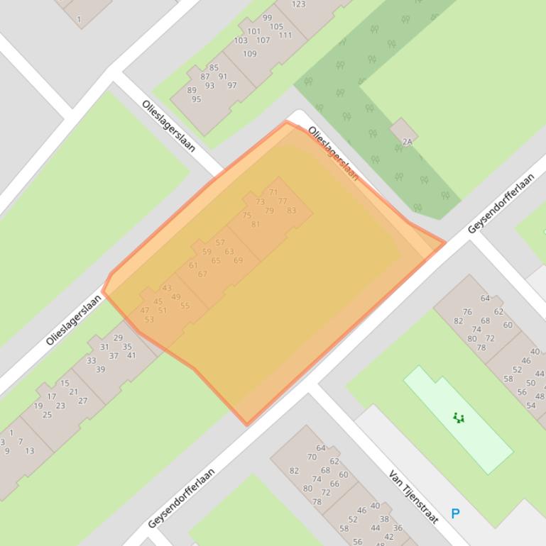 Kaart van postcodegebied 1945PB.