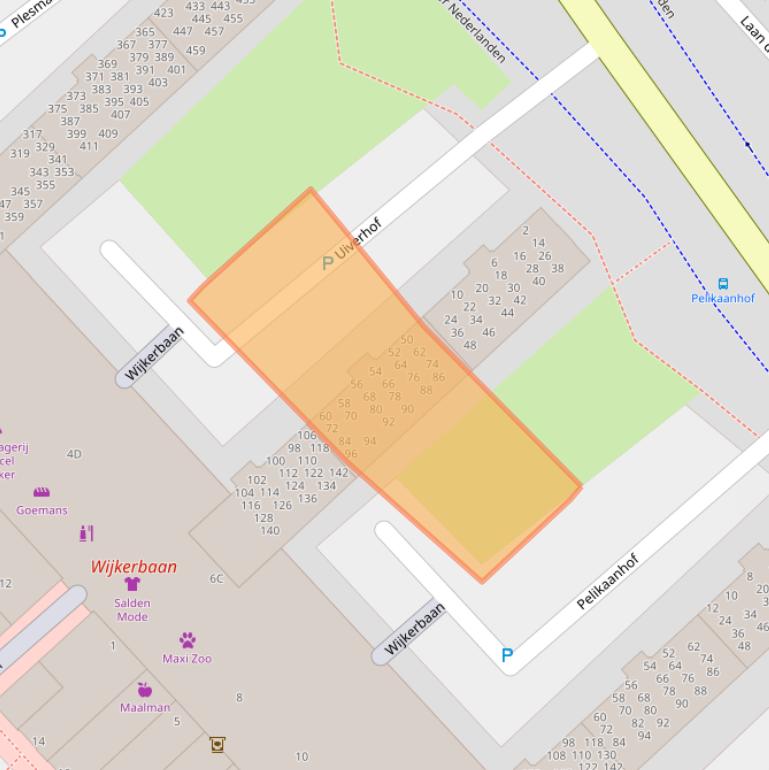 Kaart van postcodegebied 1945RP.